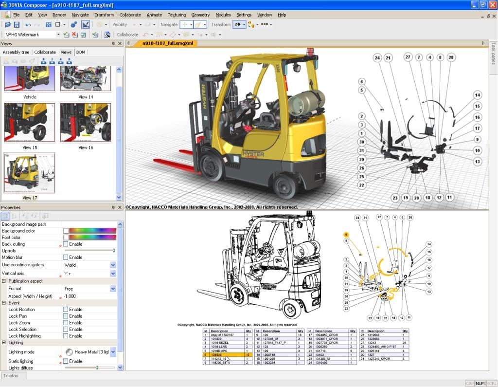 Line drawing created in SolidWorks Composer